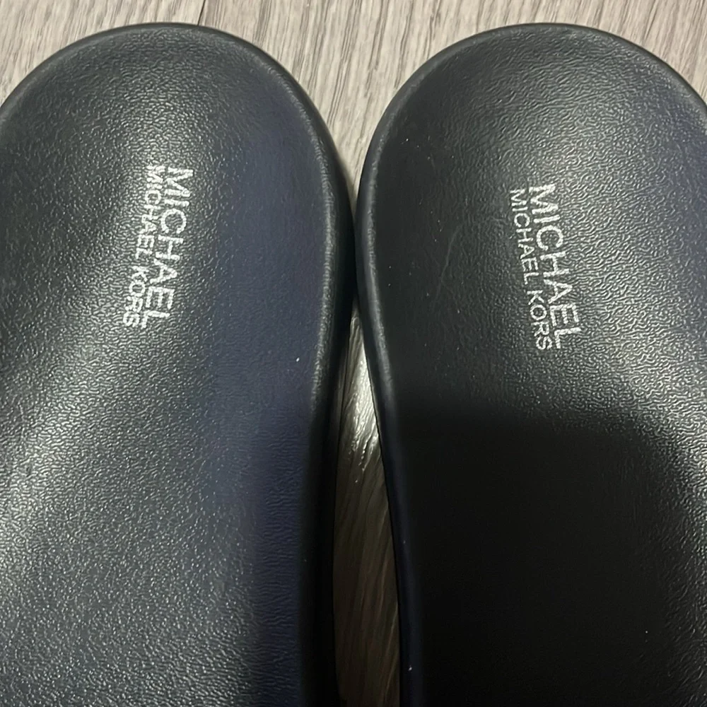 Michael Kors Men's Black and Brown Slide Sandals